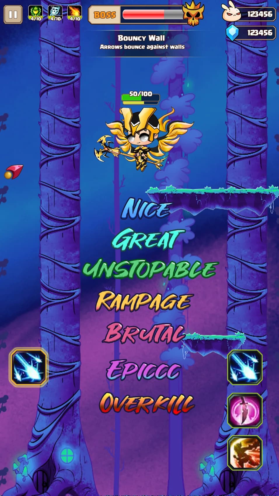 Hero's Flight gameplay on a mobile screen.